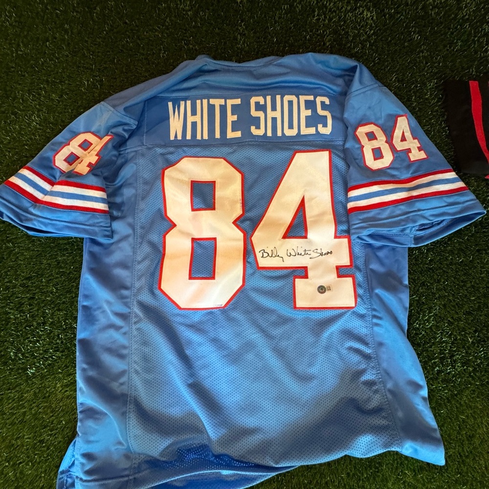 Blue Football Jersey with Signature